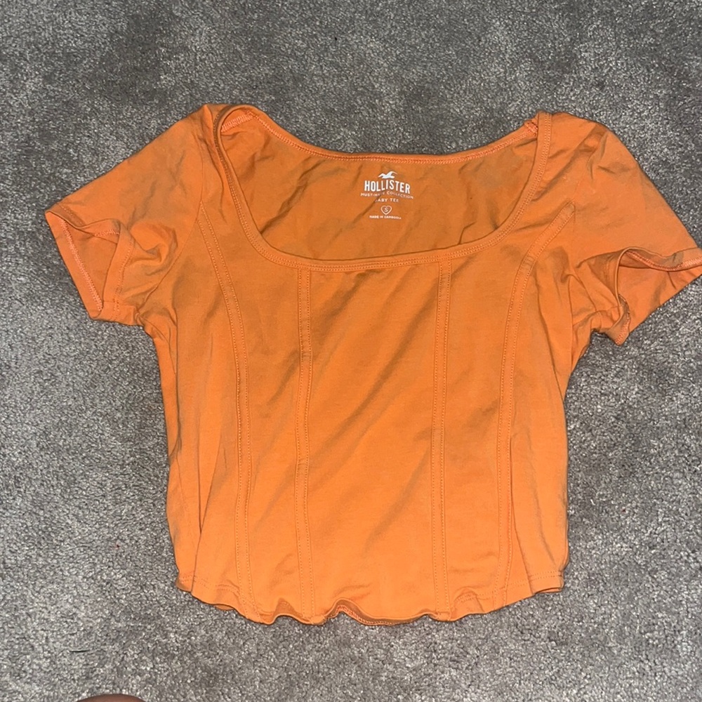 Orange Cropped Hollister Shirt